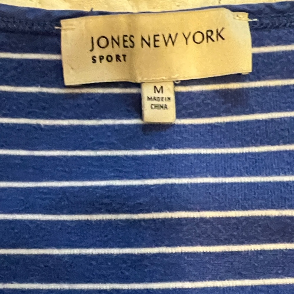 Jones New York & Navy Striped Short Sleeve Top - Picture 2 of 6